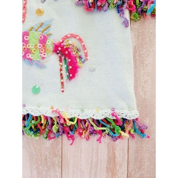 Vintage Design Options Phillip & Jane‎ Gordon XXL Sweater Fish Life *Stains!! - Picture 9 of 13